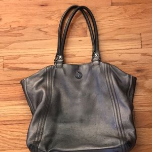 Tory Burch silver metallic purse